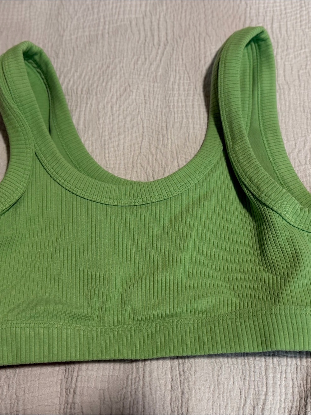 ALO Yoga Lime Green Ribbed Sports Bra